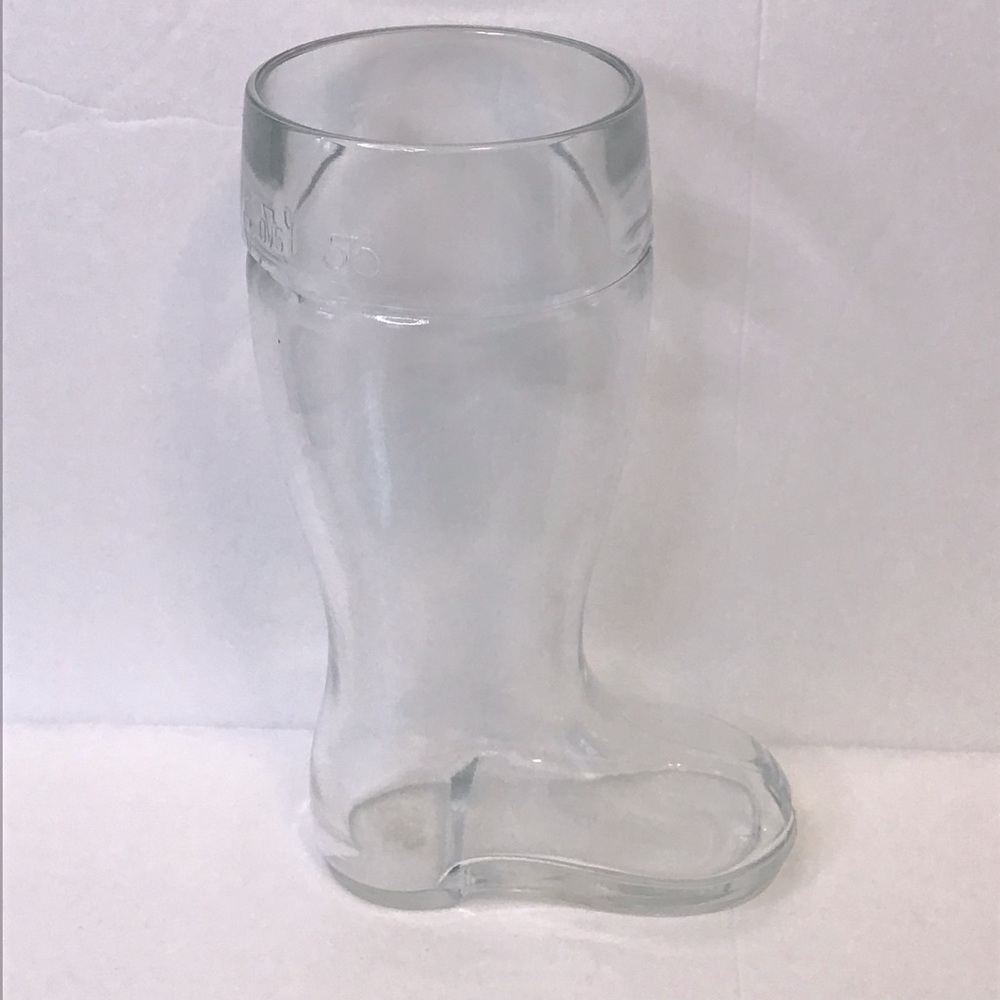 GERMAN Vintage Clear Beer Boot Oktoberfest Drinking Glass